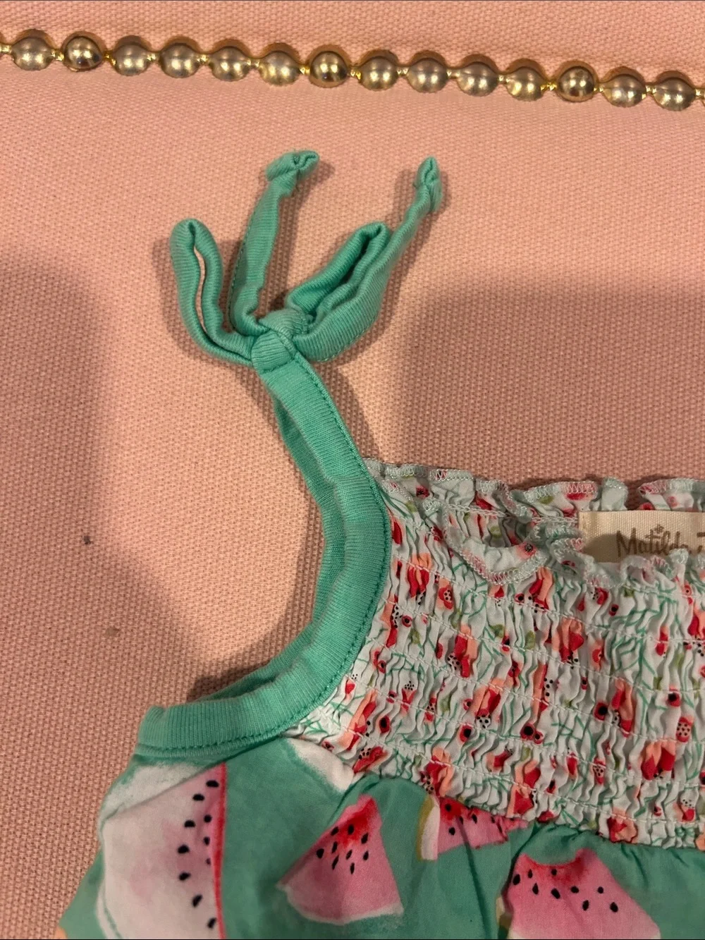 Matilda Jane Size 6-12M Mint Green Watermelon Tiered Romper